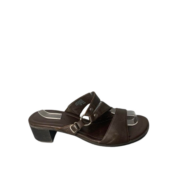 Easy Spirit Womens Brown Faux-Leather Slide Sandals Size 9M With Buckle - Picture 5 of 8